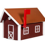 Thumbnail of http://Dark%20red%20outdoor%20barn%20mailbox
